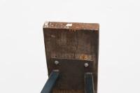 BENCH: A small hardwood timber bench with steel 'A frame' legs, 46cm high, 131cm wide - 5