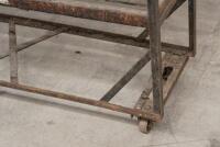 TROLLEY: A large steel framed trolley with timber shelving, 132cm high, 138cm wide, 38cm deep - 2