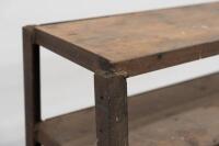 STORAGE UNIT: A large steel framed industrial storage rack/unit with timber shelving, 126cm high, 106.5cm wide, 46cm deep at widest point&nbsp; - 2