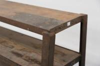 STORAGE UNIT: A large steel framed industrial storage rack/unit with timber shelving, 126cm high, 106.5cm wide, 46cm deep at widest point&nbsp; - 3