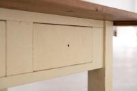 COFFEE TABLE: A large timber coffee table with drawers to lower, 47cm high, 150cm wide, 105cm deep - 7