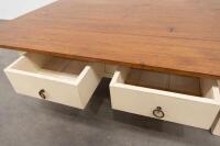 COFFEE TABLE: A large timber coffee table with drawers to lower, 47cm high, 150cm wide, 105cm deep - 9