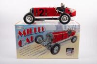 MILLER CAR: A excellent large modern clockwork tin plate and diecast constructed 1920s open wheel Miller speedster, complete with driver and key within box, produced by Gilbow