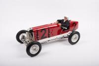 MILLER CAR: A excellent large modern clockwork tin plate and diecast constructed 1920s open wheel Miller speedster, complete with driver and key within box, produced by Gilbow - 2