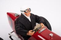 MILLER CAR: A excellent large modern clockwork tin plate and diecast constructed 1920s open wheel Miller speedster, complete with driver and key within box, produced by Gilbow - 6