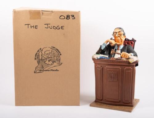 FORCHINO: A limited edition (No.00508) resin artwork by French Artist Guillermo Forchino titled 'The Judge', approximately 38cm high, features a comical interpretation of a judge behind the bench