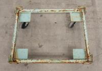 TROLLEY: An industrial metal framed&nbsp;trolley, with a removable plastic tray, measures 27cm high, 78cm wide, 63cm deep approx&nbsp; - 4