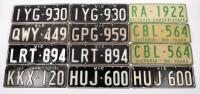 NUMBER PLATES: A group of twelve&nbsp;Victorian number plates, from c1960s-1980s, for display only