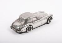 AUSTIN HEALEY: A heavy polished pewter model of an Austin-Healey BJ8 3000&nbsp;by Compulsion Sculpture, Bromley England. Approx 22cm long - 2