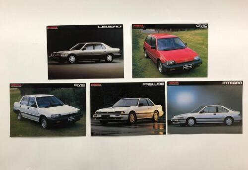 HONDA: Five 1990's Honda double-sided sales brochures. Civic, Prelude, Legend sales brochures