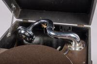 GRAMOPHONE: A small portable gramaphone within travelling case, by His Master's Voice, c1930s - 3