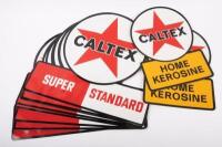 CALTEX: A group of ten Caltex vinyl stickers, including eight 'Super/Standard' stickers and two 'Home Kerosine' stickers