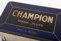 TINS: Two tins, including a Mobil one pound grease tin, along with a Champion Spark Plugs tin - 2