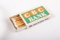 CBC: Two CBC bank items including an ashtray and a 1982 Brisbane Commonwealth Games Brisbane 1982 matchbox with CBC graphics - 2