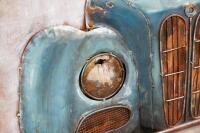 SIGN: A modern 3D metal construction artwork depicting a BMW 328, measures 90cm high, 120cm wide - 3