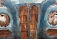 SIGN: A modern 3D metal construction artwork depicting a BMW 328, measures 90cm high, 120cm wide - 7