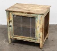 MEAT SAFE: A timber meat safe, 55cm high, 56cm wide, 42cm deep