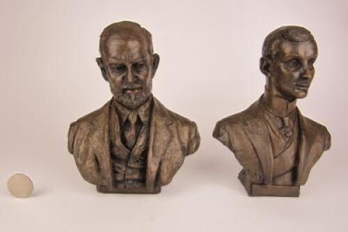 ROLLS-ROYCE: A pair of plaster busts of Frederick Henry Royce and Charles Stewart Rolls