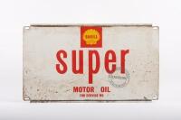 SHELL: A c1970s Shell 'Super' Motor Oil rack sign, 28.5cm high, 48.5cm wide