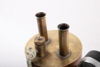 DONKEY ENGINE: Two brass donkey engines mounted to timber bases, each measuring approximately 24cm high - 5
