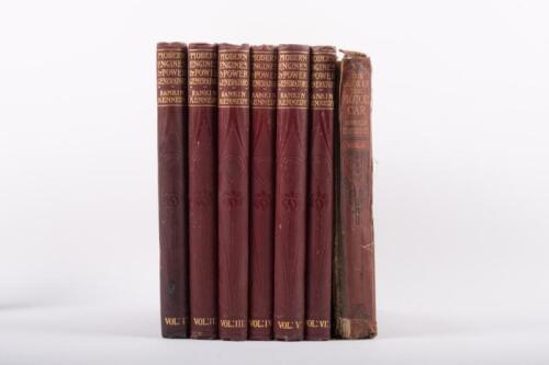 MOTORING: A collection of seven early Motoring books, including six volumes of 'Modern Engines & Power Generators' by Rankin Kennedy, along with 'The Book of the Motor Car' Vol II.