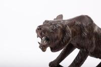 CARVING: An antique wood carving of a large cat, approximately 26cm high - 2
