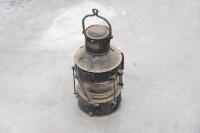MARINE LAMP: A large c1940s marine lamp by Kempthorne Melbourne, believed to be copper or brass, measures approx 54cm high