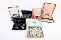 CULTERY: A collection of boxed cutlery, mainly electro plated for dessert, also a Princess Dianna themed boxed set.