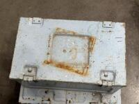 CRATES: Two metal tool/ammunition crates, the largest measures approx 26.5cm high, 52cm wide, 44cm deep - 2