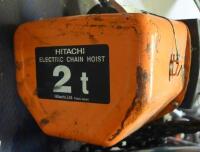 CHAIN HOIST: A Hitachi electric chain hoist model no. 2SH. 3 Phase, 2 ton&nbsp;with a 6 metre&nbsp;lift, complete with chain. Not tested for operation.&nbsp; - 3
