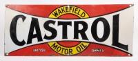 CASTROL: An original enamel Castrol Wakefield 'Bowtie' 12 bottle oil rack sign, 30.5cm high, 76cm wide