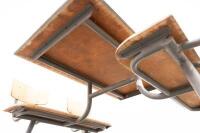 CANTEEN TABLE: A four person canteen table, believed to produced by Neef Louis Design & Industrials&nbsp;Netherlands, measures 120cm wide,&nbsp;152cm deep, 80cm high - 6