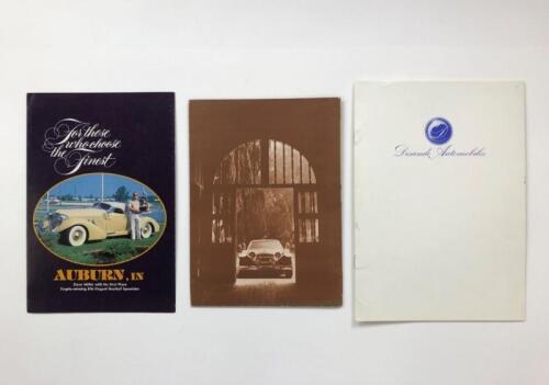 REPLICA/KIT CARS: Three replica/kit car sales brochures. Auburn, In, DiNapoli brochures