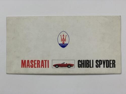MASERATI GHIBLI SPYDER: An interesting official 1969 Maserati Ghibli Spyder sales brochure