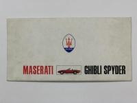 MASERATI GHIBLI SPYDER: An interesting official 1969 Maserati Ghibli Spyder sales brochure