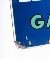 INDIAN: A reproduction, convex 'INDIAN GASOLINE' tin sign with motif, made in U.S.A; sign measures approximately 26cm wide, 46cm high - 2