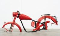 BSA BANTAM: A circa 1950s BSA Bantam frame with front forks, tank, tool box and guards
