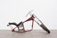 TRIUMPH CHOPPER: A circa 1969-70 chopper frame with a front end and forks thought to suit a Triumph unit 650 - 4