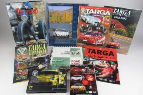 TARGA TASMANIA: Seven publications on the Targa Tasmania (signed Brock, Brabham and Moss)