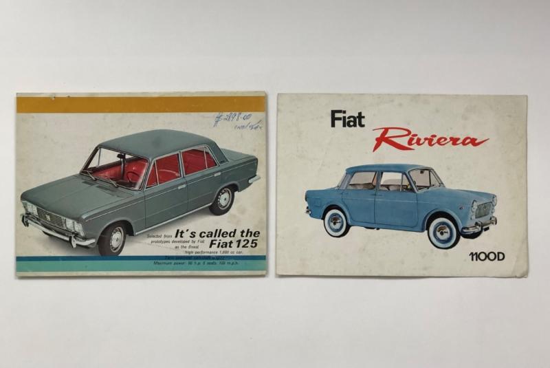 FIAT: Two Fiat 4 Page Sales Brochures. Australian Fiat Riviera 1100D ...