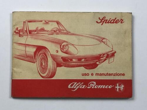 ALFA ROMEO: An original Alfa Romeo Spider Owner's Manual