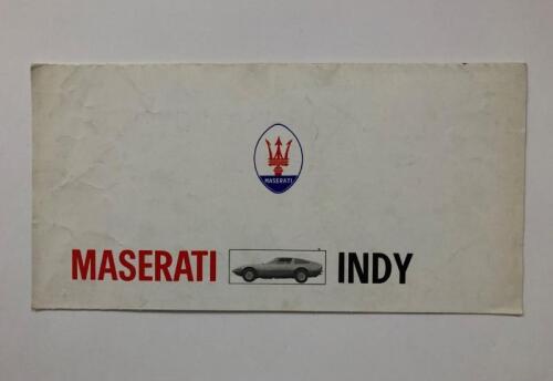 MASERATI: A 1970 Maserati Indy sales brochure