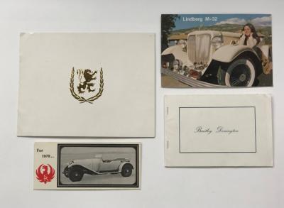 REPLICA/KIT CARS: Four 1970's replica/kit car sales brochures. Bentley Donington sales brochure