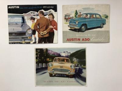 AUSTIN: Three Austin sales brochures. A40, A50 & A60 sales brochures