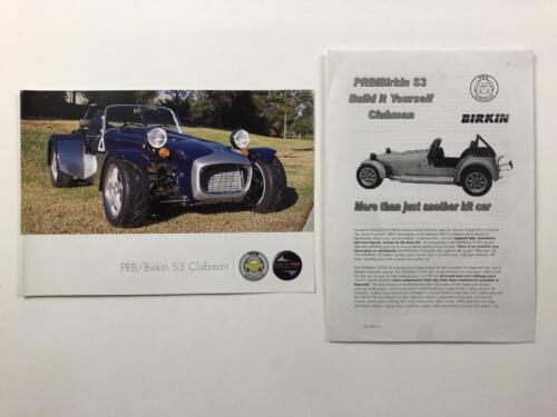 PRB/BIRKIN S3 CLUBMAN: A four page PRB/ Birkin S3 Clubman sales brochure. 'Build it Yourself' information sheet