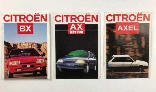 CITROEN: Three Citroen sales brochures. AX, AXEL, BX sales brochures