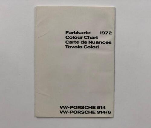 VW/PORSCHE: An original 1972 VW-PORSCHE fold-out colour chart