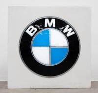 A large BMW dealership double sided light box sign, 1.2m high, 1.2m wide, 36.5cm deep [Location: Melbourne]
