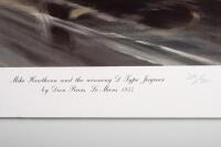 A limited edition (209/500) print by Dion Pears, featuring Mike Hawthorn winning Le Mans 1955, 50cm high, 69.5cm wide [Location: Melbourne] - 3
