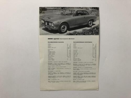 ALFA ROMEO: A 1965 Alfa Romeo 2600 sprint sales brochure